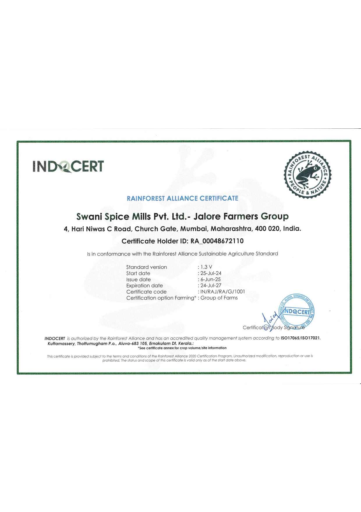 certificate