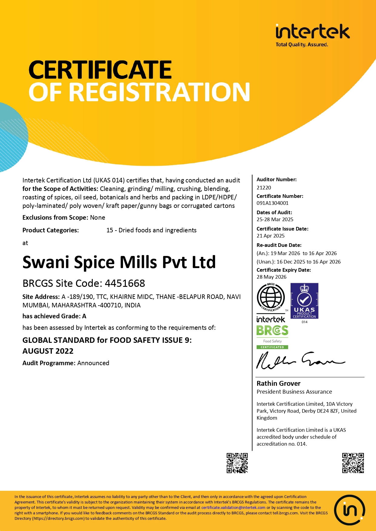certificate