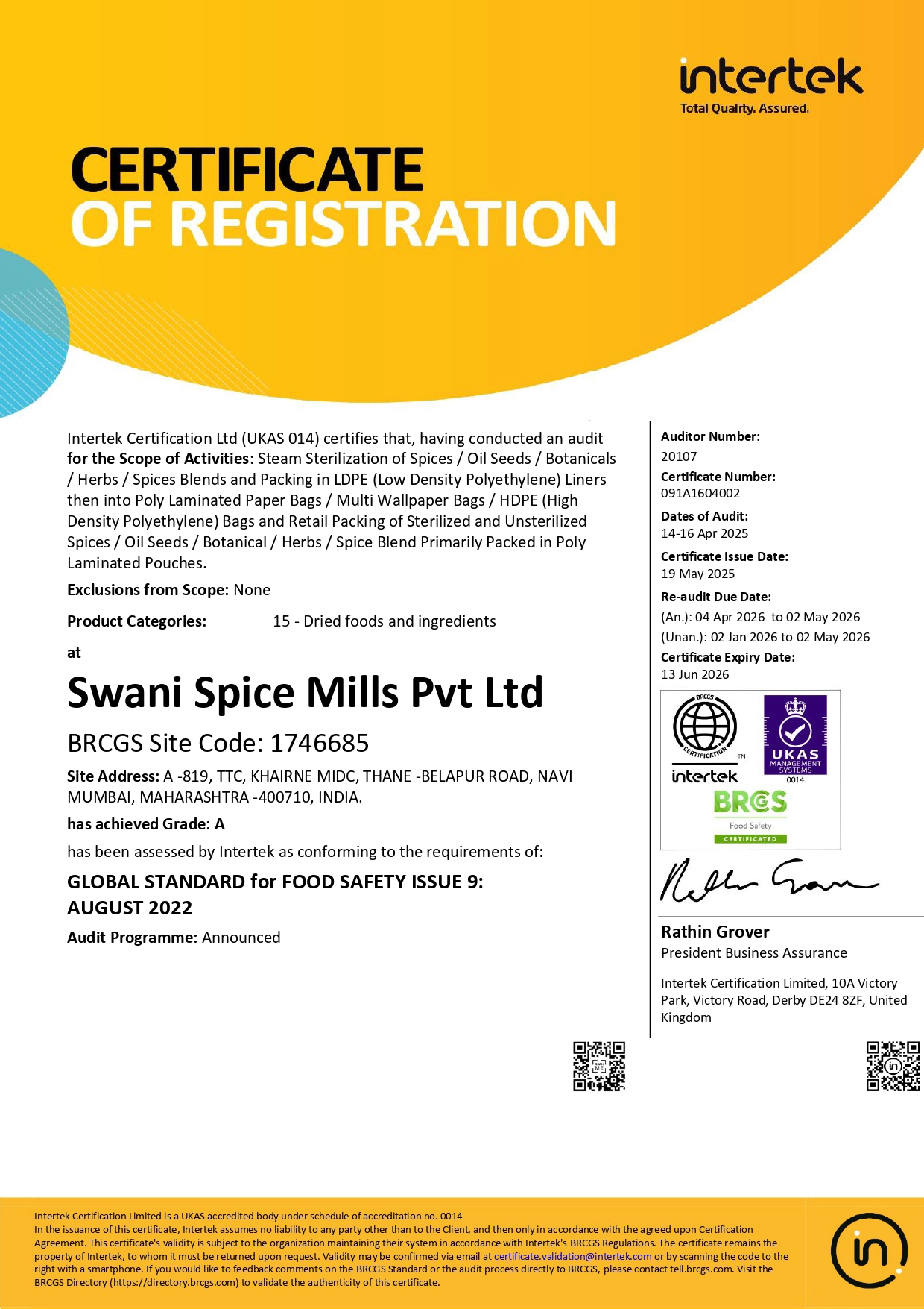 certificate