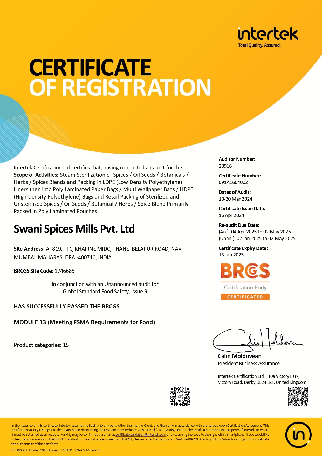 certificate