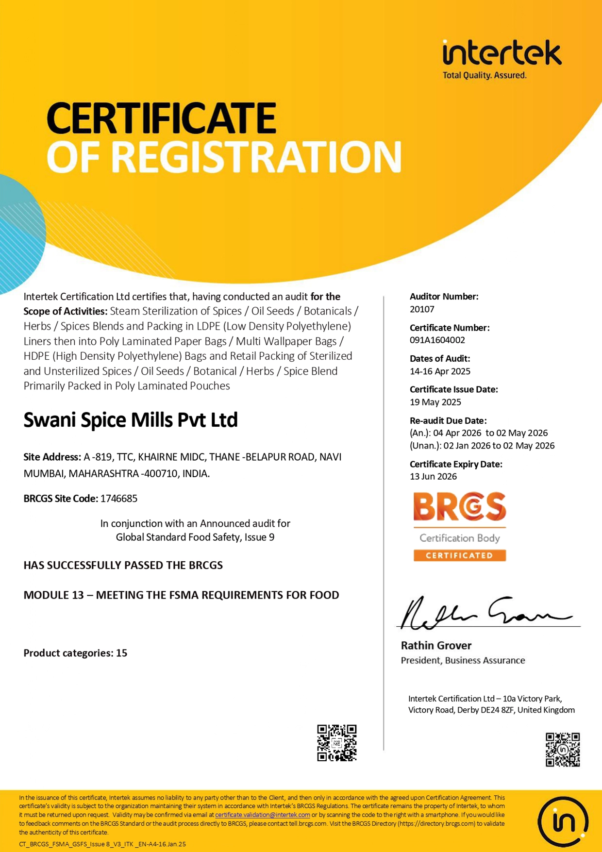 certificate